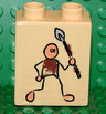 Duplo, Brick 1 x 2 x 2 with Cave Painting Human Pattern