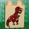 Duplo, Brick 1 x 2 x 2 with Cave Painting Dinosaur Pattern
