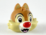 Minifigure, Head, Modified Chipmunk with Separated Teeth, Medium Nougat Hair and Red Nose Pattern (Dale)