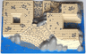 Baseplate, Raised 32 x 48 x 6 with Front and Back Steps with Rocks / Water / Sand Pattern