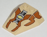 Wedge 4 x 4 Triple without Stud Notches with Brown Panels, Light Gray Machinery, and Light Lime Oval Pattern