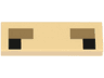 Tile 1 x 3 with Black Squares and Dark Tan Rectangles Pattern (Minecraft Baby Llama Eyes)