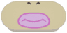 Tile, Round 2 x 4 Oval with Dark Brown Nostrils, Bright Pink Lips, and Dark Pink Closed Mouth Pattern (Super Mario Wendy Lower Face)