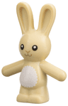 Bunny / Rabbit Standing with Black Eyes, Dark Tan Nose and Mouth, White Stomach Pattern