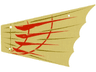 Cloth Sail 28 x 18 Left with Red and Dark Tan Pattern