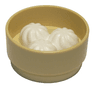 Duplo Bamboo Steamer with Molded White Baozi Dumplings Pattern
