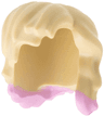 Minifigure, Hair Female Mid-Length with Part over Left Shoulder with Molded Bright Pink Tips Pattern