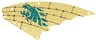 Cloth Sail Triangular 13 x 32 with Dark Turquoise Dragon Head and Ropes Pattern