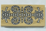 Tile 2 x 4 with Bones Design over Wood Grain Pattern