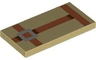 Tile 2 x 4 with Pixelated Dark Orange Straps and Silver Buckle Pattern (Minecraft Camel Harness)