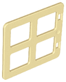Duplo Door / Window Pane 1 x 4 x 3 with 4 Same Size Panes Square Corners
