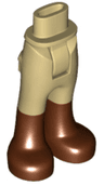 Mini Doll Hips and Trousers with Back Pockets with Reddish Brown Boots Pattern - Thick Hinge