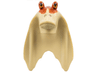 Minifigure, Head, Modified SW Gungan Flat Eyes with Dark Orange Top Pattern