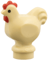 Chicken, Narrow Base with Black Eyes and Red Comb and Wattle Pattern