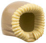 Minifigure, Headgear Hood Fur-lined, Short with Dark Tan Hood and Chin Strap Pattern