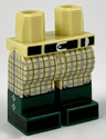 Hips and Legs with Molded Dark Green Lower Legs / Boots and Printed Black Belt and Shoes, Silver Buckle, and Light Bluish Gray Tartan Plaid Pants Pattern