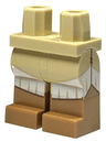 Hips and Legs with Molded Medium Nougat Lower Legs / Boots and Printed Tan Dress End with White Frills Pattern