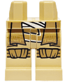 Hips and Legs with Dark Tan Robe Ends, Gold Lines and Black Outline, Knee Wrappings, White Sash Belt Pattern