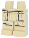 Hips and Legs with SW Jedi Robe Ends with Black Trim and Dark Tan Creases Pattern