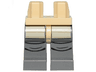 Hips and Dark Bluish Gray Legs with Tan Leggings with Dark Tan Horizontal Lines, Black Creases on Knees Pattern