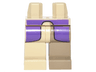 Hips and 1 Dark Tan Left Leg, 1 Tan Right Leg with Long Dark Purple Vest Pattern