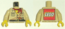 Torso Shirt with Buttons and Pockets, Black Belt with Yellow Buckle, Brown Pistol and Ropes, Red Bandana, Yellow Neck - LEGO Logo on Back Pattern / Tan Arms / Yellow Hands