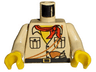 Torso Shirt with Buttons and Pockets, Black Belt with Yellow Buckle, Brown Pistol and Ropes, Red Bandana, Yellow Neck Pattern / Tan Arms / Yellow Hands