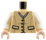 Torso Female Vest with Pockets and Dark Orange Buttons, Light Nougat Neck Pattern / White Arms / Light Nougat Hands