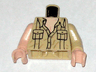 Torso Indiana Jones Open Collar Shirt with Pockets Pattern / Tan Arm Left / Light Nougat Arm Right / Light Nougat Hands