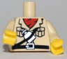 Torso Safari Shirt with Red Scarf, Belt and Water Bottle Pattern / Tan Arms / Yellow Hands