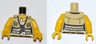Torso Dino Shirt with Knot and Pockets, Belt and ID Tag Pattern / Yellow Arms / Yellow Hands