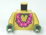 Torso SpongeBob with Sand Green Neck, Shirt Collar and Pink Lei Pattern / Tan Arms / Sand Green Hands