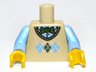 Torso Knit Argyle Sweater Vest with Green Bow Tie Pattern / Bright Light Blue Arms / Yellow Hands