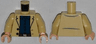 Torso Jacket with 2 Buttons, Dark Blue Shirt and Belt Pattern / Tan Arms / Light Nougat Hands