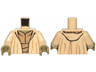Torso SW Robe Open with Hood and Large Creases over Dark Tan Layered Shirt, Olive Green Neck Pattern / Tan Arms / Olive Green Hands