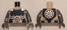 Torso Dark Blue Harness with Silver Buckles, Copper Turbine on Front, Silver Turbine on Back Pattern / Flat Silver Arms / Dark Bluish Gray Hands