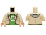 Torso Jacket over Sweatshirt with Gray Hood over Bright Green Shirt, Recycling Arrows Pattern (Leonard) / Tan Arms / Light Nougat Hands