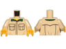Torso Shirt with Black Outlined Pockets and Dark Green Collar Pattern / Tan Arms / Yellow Hands