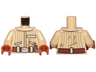 Torso SW Jacket with Vertical Stripes, Reddish Brown Belt, Badge with Alien Letters Pattern (Quarrie) / Tan Arms / Dark Orange Hands