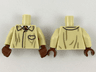 Torso Closed Jacket with Pocket, Dark Tan Wrinkles, White Shirt, Dark Red and Bright Light Orange Tie Pattern / Tan Arms / Reddish Brown Hands