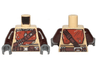 Torso SW Mandalorian Armor Dark Orange Plates with Dark Brown Bandolier and Utility Belt Pattern (Din Djarin) / Dark Brown Arms / Dark Bluish Gray Hands
