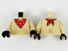 Torso with Red Bandana with White Circles and Tail on Back Pattern / Tan Arms / Black Hands