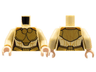 Torso Female Armor, Gold Circles and Belt, Medium Nougat Trim Lines Pattern / Tan Arms / Light Nougat Hands