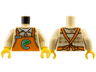 Torso Orange Apron with Green Leaf over Dark Tan and White Plaid Shirt Pattern / Tan Arms / Yellow Hands