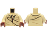 Torso Jacket with Silver and Reddish Brown Zipper, Black Button and Dark Tan Creases Pattern / Tan Arms / Reddish Brown Hands