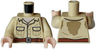 Torso Shirt with Dark Tan Mud Stains, Black Outlined Pockets and Collar, Reddish Brown Belt Pattern / Tan Arms / Light Nougat Hands
