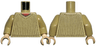 Torso V-Neck Sweater with Dark Tan Vertical Stripes over Red Shirt Pattern / Tan Arms / Light Nougat Hands