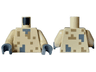 Torso Pixelated Dark Bluish Gray Neck, Dark Tan Spots Pattern / Tan Arms / Dark Bluish Gray Hands