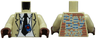 Torso Trench Coat over White Shirt, Black Tie, Decoder Badge and Pen, Play Day 2023 Logo and Lines on Back Pattern / Tan Arms / Reddish Brown Hands