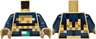 Torso Pixelated Black, Dark Blue and Dark Tan Armor, Dark Turquoise Belt Buckle Pattern / Dark Blue Arms / Dark Tan Hands
